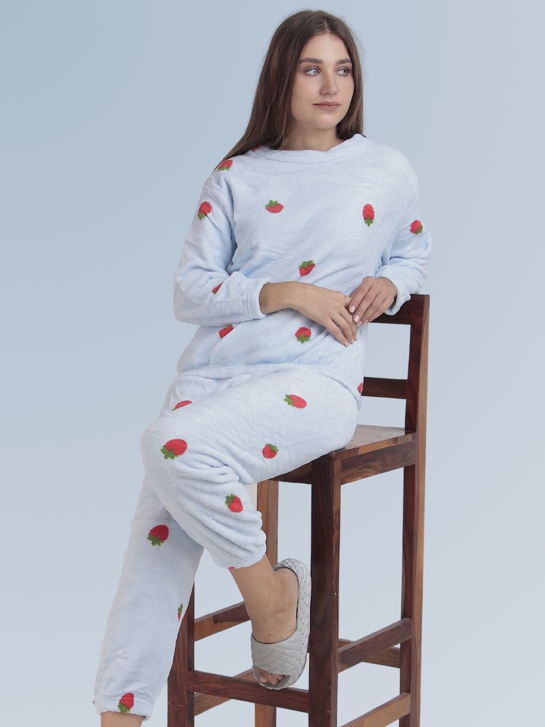 Berry Cute: Baby Blue Nightsuit Set