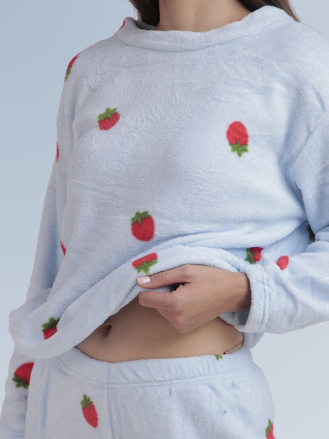 Berry Cute: Baby Blue Nightsuit Set