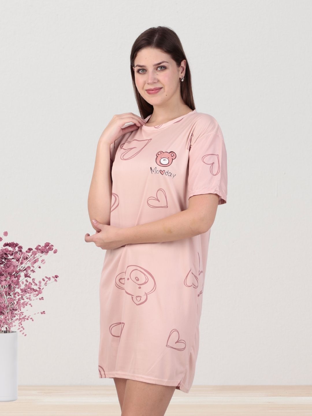 Pink Heart Lounge Tshirt Dress