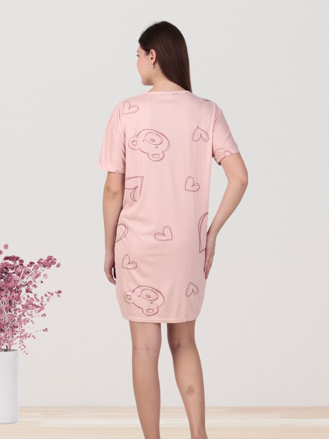 Pink Heart Lounge Tshirt Dress
