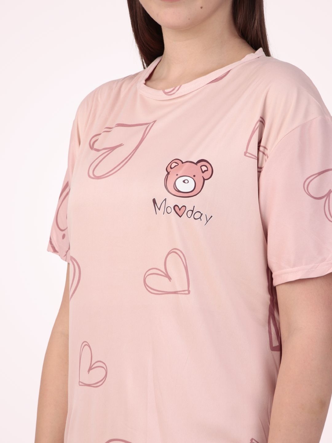 Pink Heart Lounge Tshirt Dress