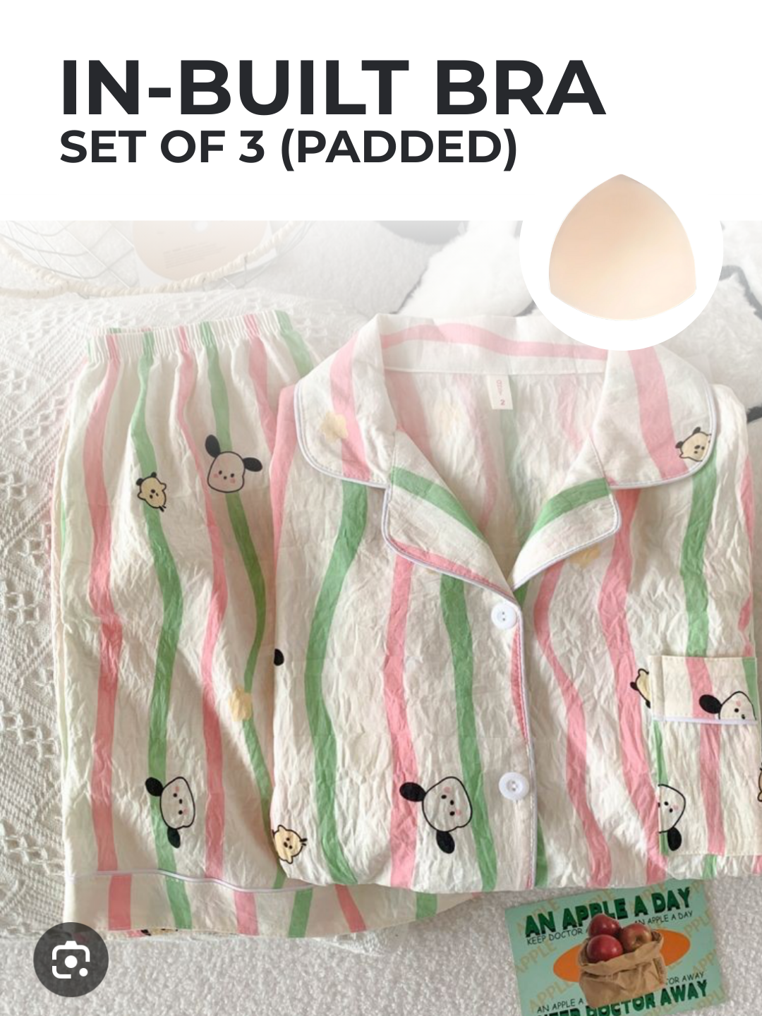Pillow Talk Padded Nightsuit Set (3PCS)