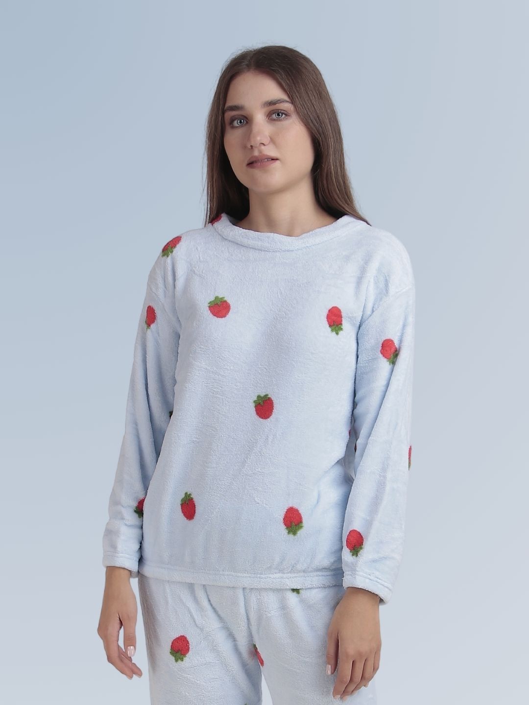 Berry Cute: Baby Blue Nightsuit Set