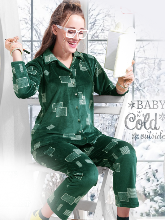 Chic Green Mosaic Loungewear