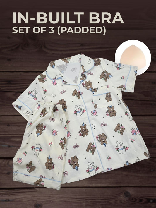 Cuddle Buddies Padded Nightsuit Set (3PCS)