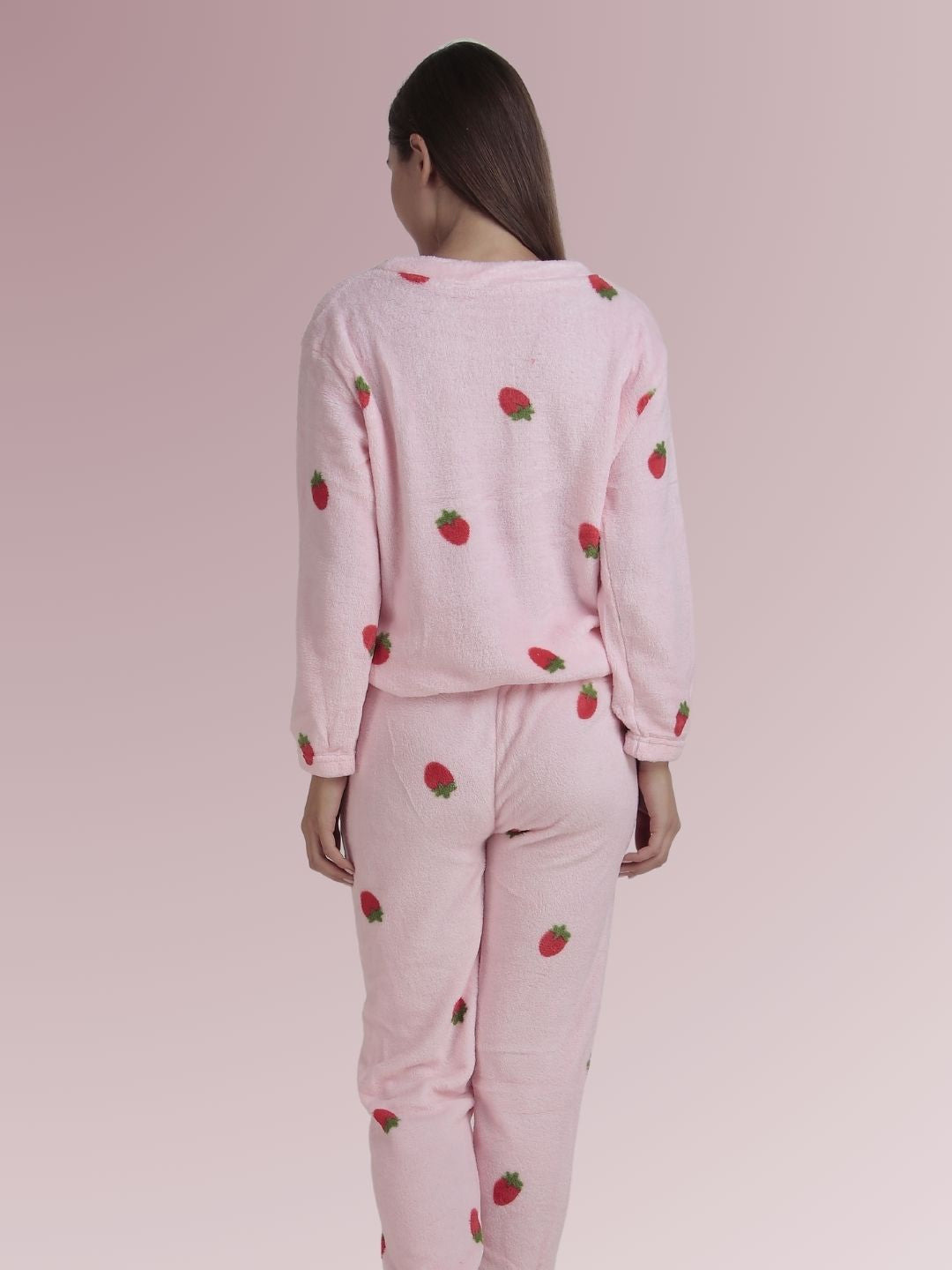 Berry Cute: Baby Pink Nightsuit Set