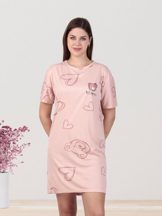 Pink Heart Lounge Tshirt Dress