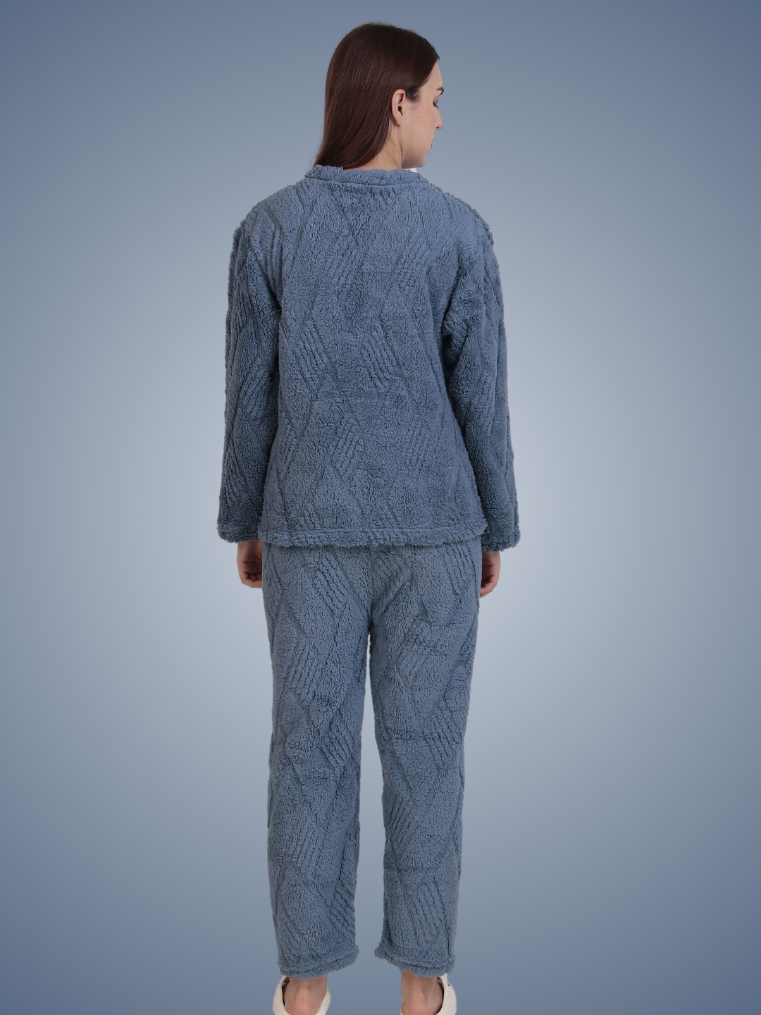 Blue Furry Stripes Nightsuit